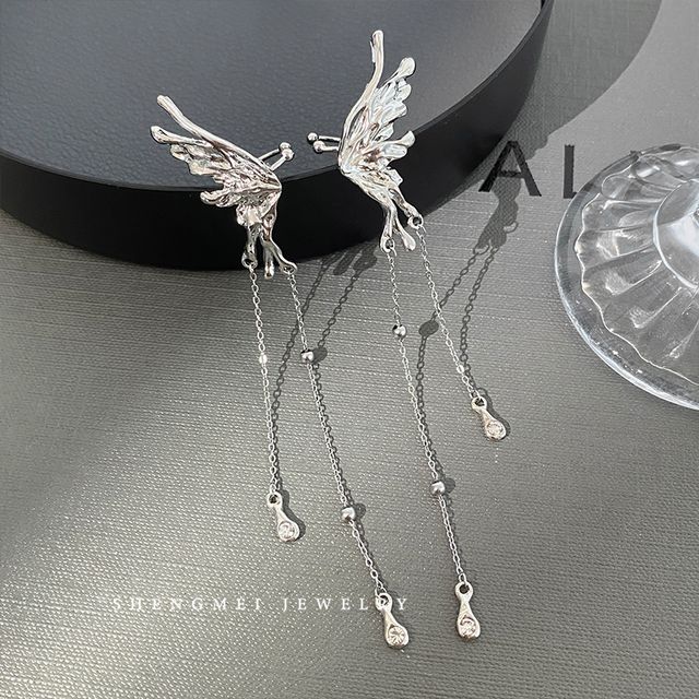 Set Earring (various Wing Alloy designs) Fringed Cuff /