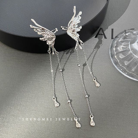 Set Earring (various Wing Alloy designs) Fringed Cuff /