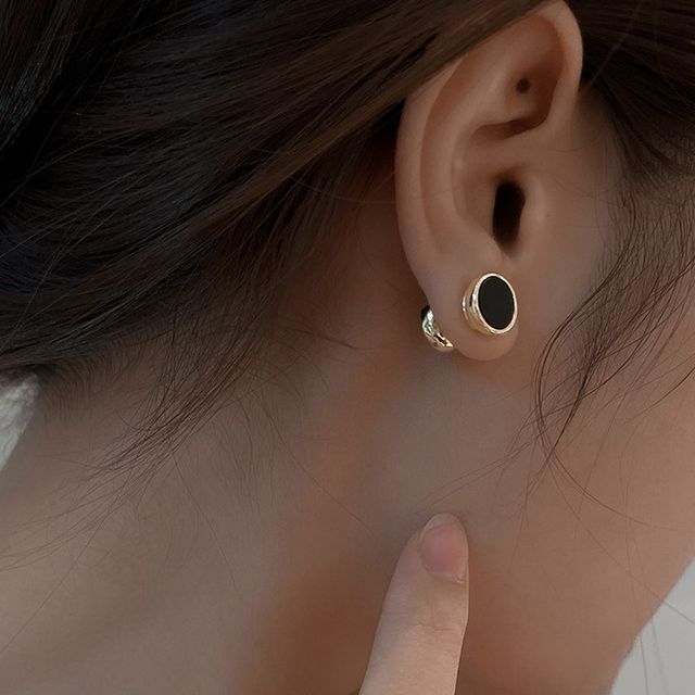 Through Magnetic Earring Alloy Rhinestone