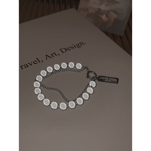 Bead Alloy Layered Reflective Bracelet