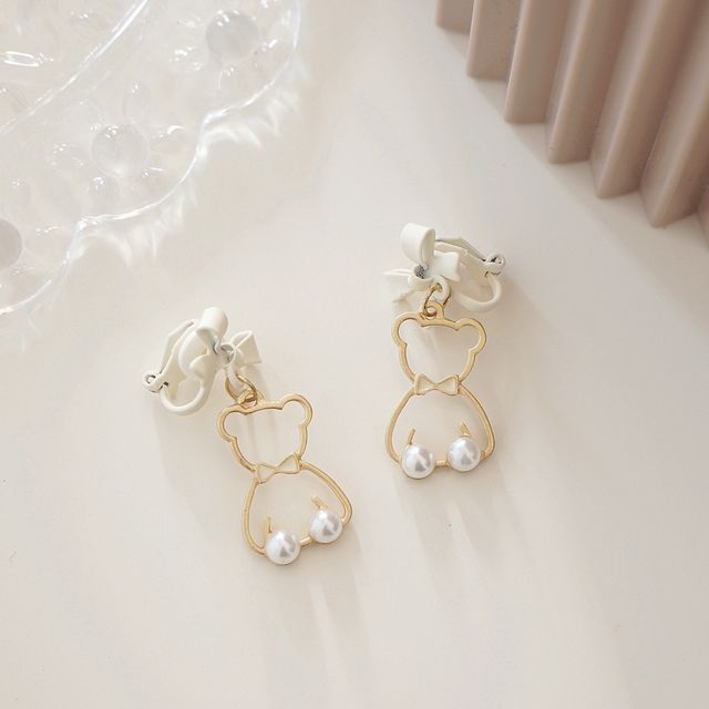 Bear Dangle Earring Alloy