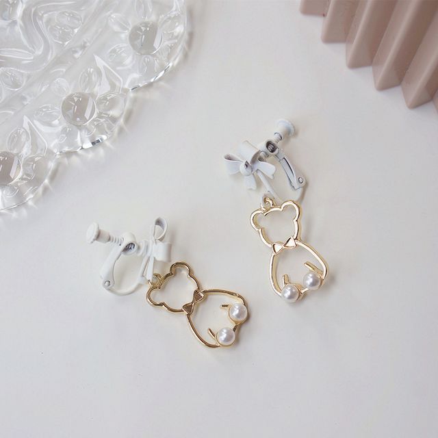 Bear Dangle Earring Alloy