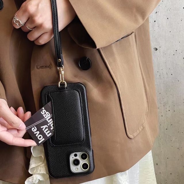 Card Leather Faux Phone Holder Case