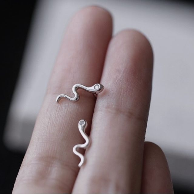 Snake Silver Earring Sterling