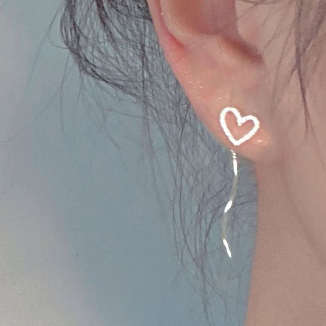 Earring Sterling Heart Silver Dangle