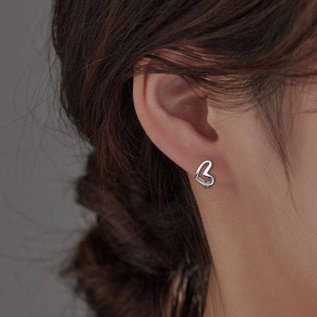 Sterling Earring Silver Heart