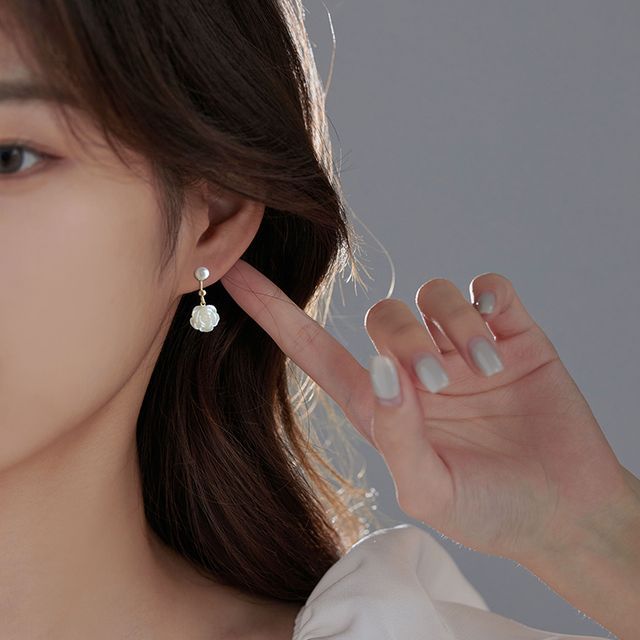 Dangle Sterling Floral Earring Silver