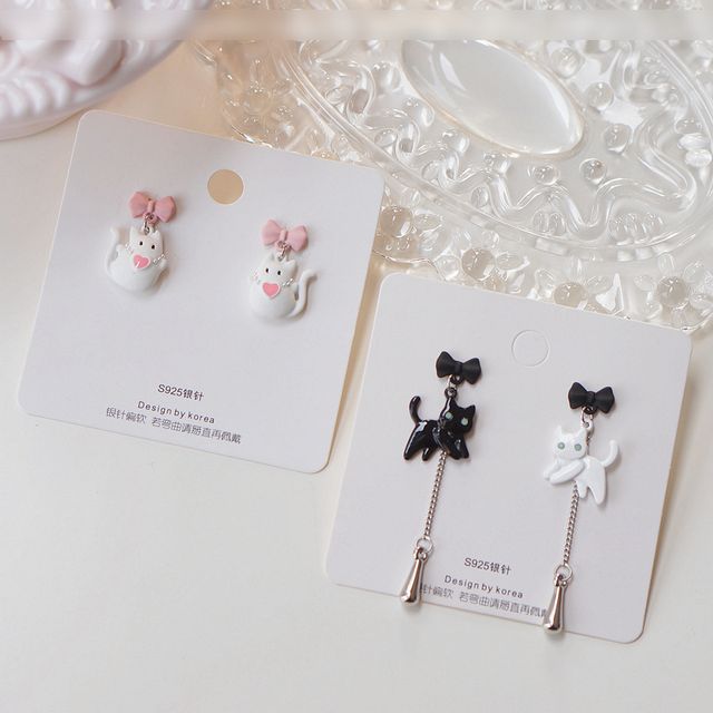 Cat Alloy designs) Asymmetrical Dangle Earring (various