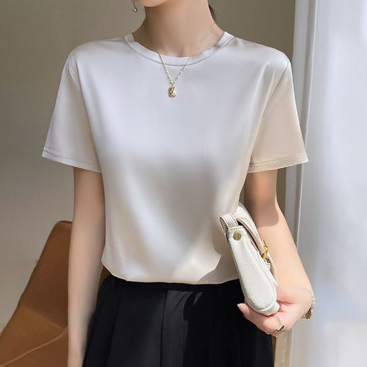 Short-Sleeve V-Neck Plain Tee