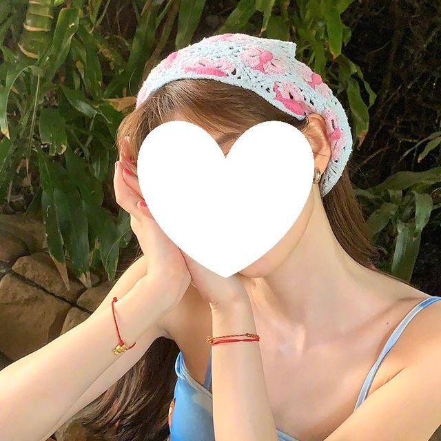 Lace Crochet Embroidered Head Scarf Floral