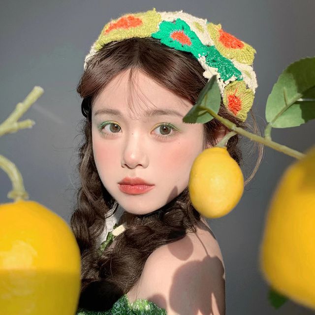 Lace Crochet Embroidered Head Scarf Floral