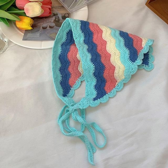 Lace Crochet Embroidered Head Scarf Floral