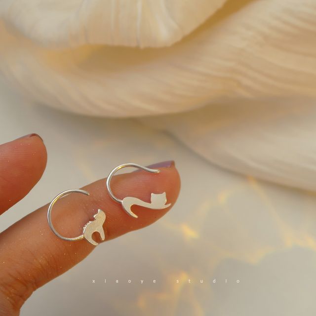 Earring Sterling Silver Cat