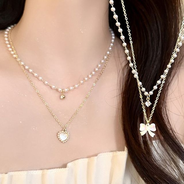 Faux Layered Pearl Necklace
