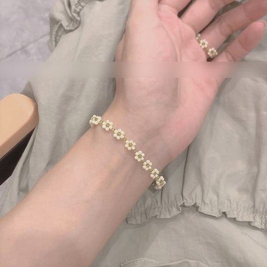 Acrylic Set / Ring Floral Bracelet