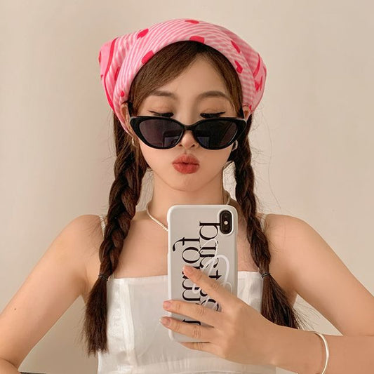 Sunglasses Heart Cat / Eye Print Headkerchief