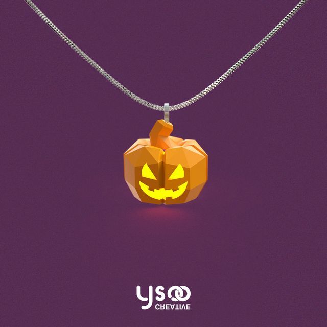 Lantern Halloween Necklace Pumpkin
