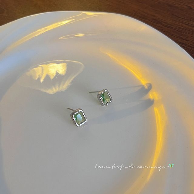 Sterling Silver Rectangle Earring Stud