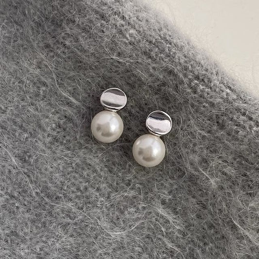 Pearl Silver Faux Earring Sterling Drop