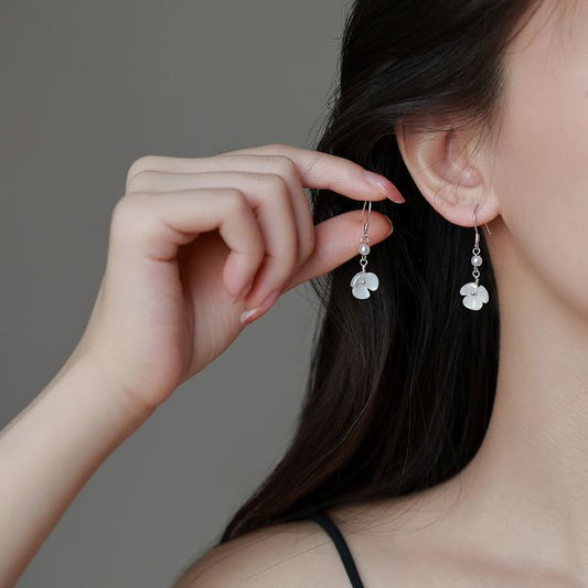 Dangle Alloy Earring Floral Faux Acrylic Pearl