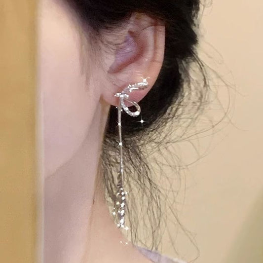 Silver Sterling Threader Earring Bow