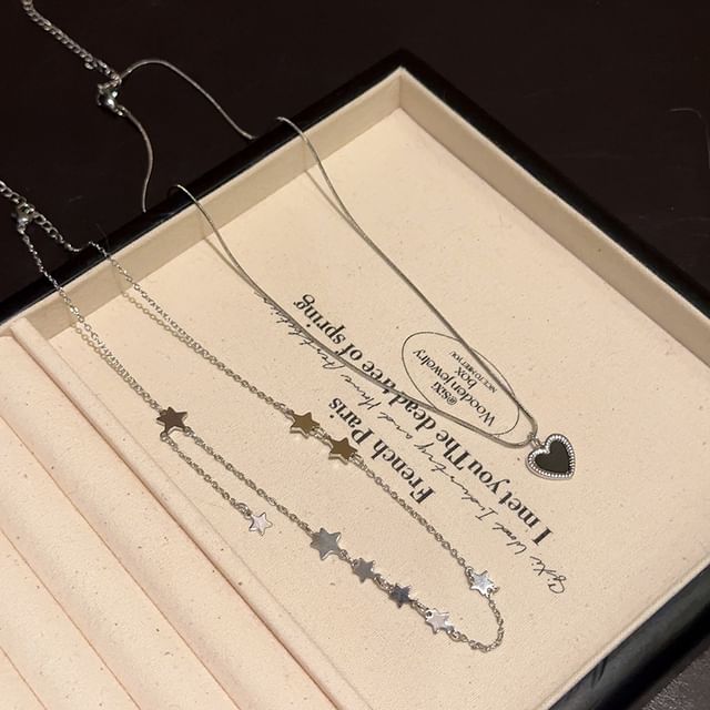 Pendant Necklace Choker Star Alloy Heart / Set