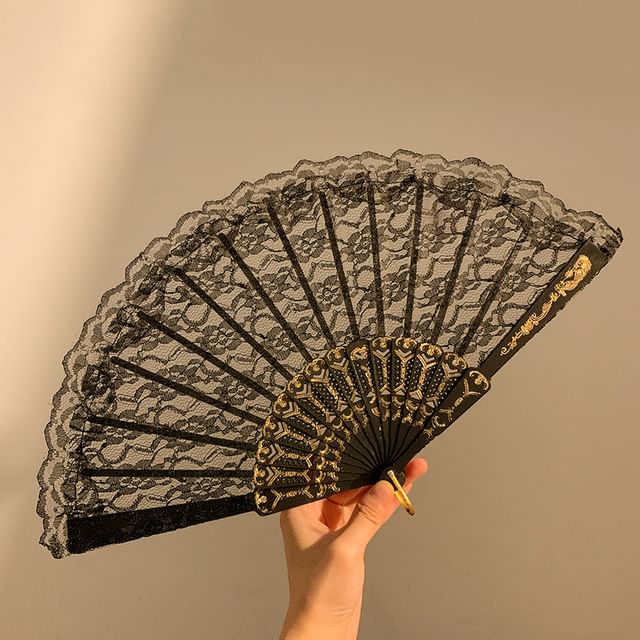Fabric Designs) Hand Fan Floral Foldable (Various