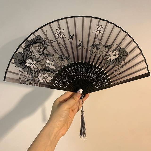 Fabric Designs) Hand Fan Floral Foldable (Various