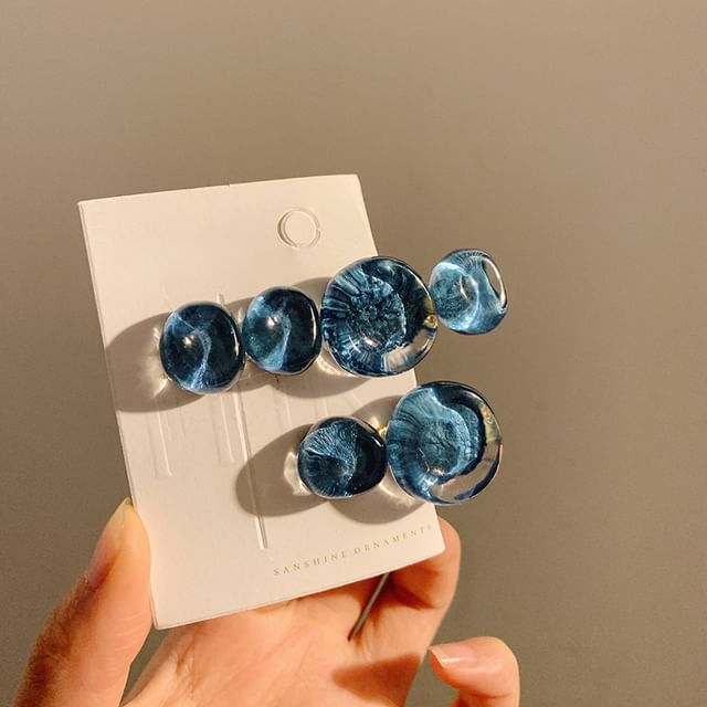 Bead Hair Clip 2: (Various Designs) Set of Acrylic