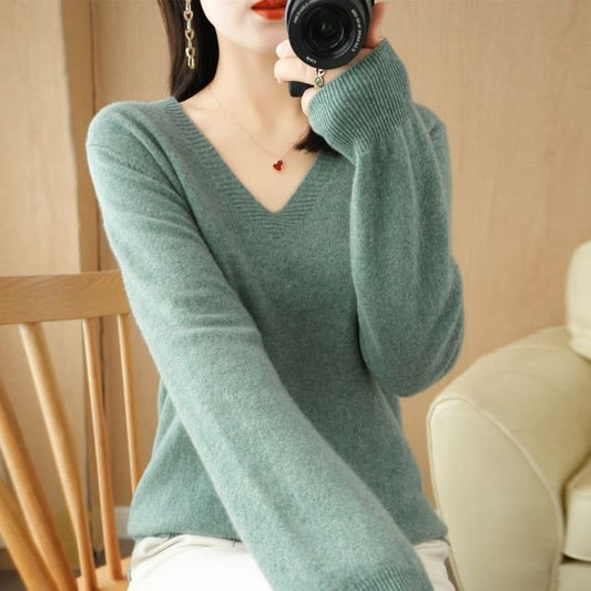V-Neck Plain Sweater