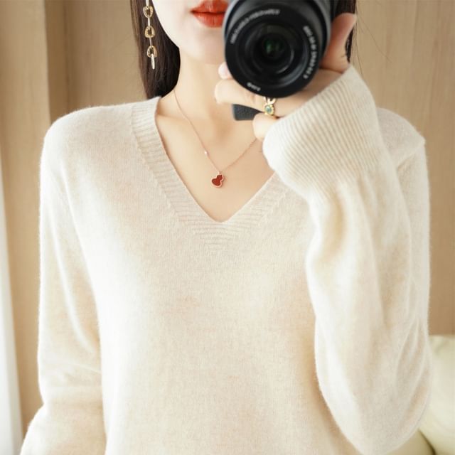V-Neck Plain Sweater