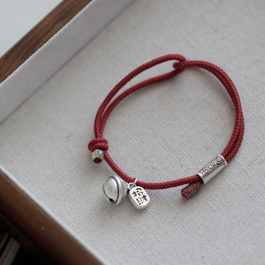 String Bracelet Silver Bell