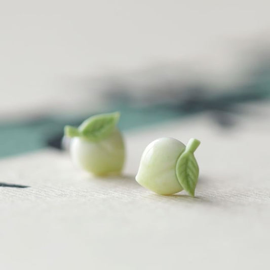 Earring Peach Stud Ceramic