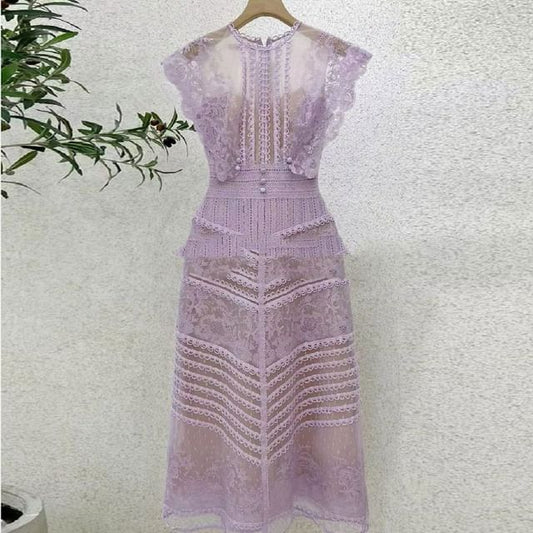 Sleeveless Mini A-Line Lace Dress