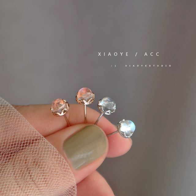 Gemstone Sterling Earring Stud Silver Faux