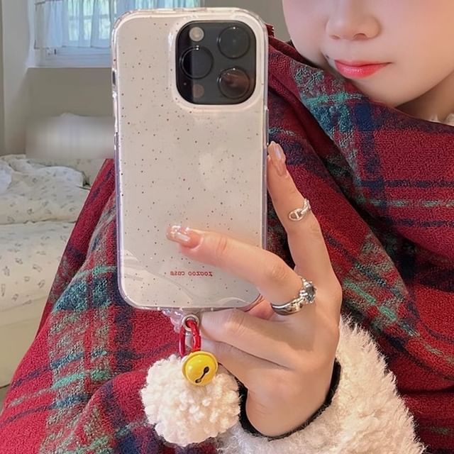 Case Splattered Bell Phone Pom