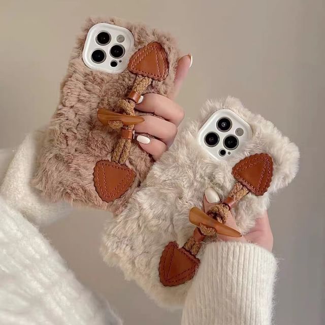 Phone Button Case Chenille Toggle