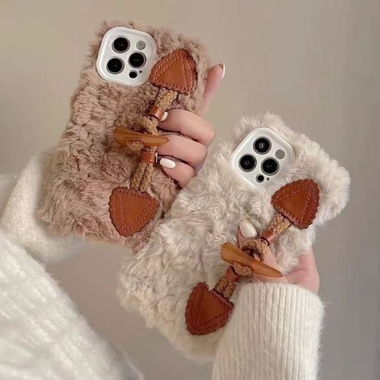 Phone Button Case Chenille Toggle