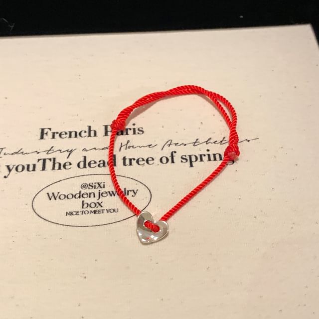 Alloy Bracelet String Heart