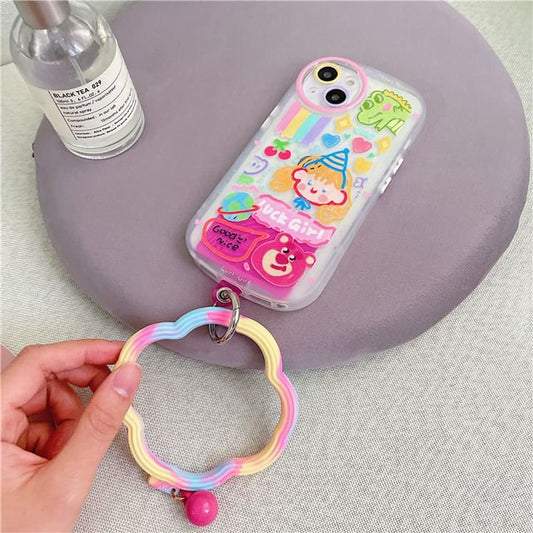 Strap Pad Phone with Wavy Hoop Lanyard