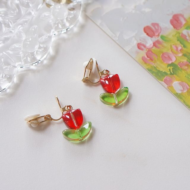 Tulip Alloy Earring Drop