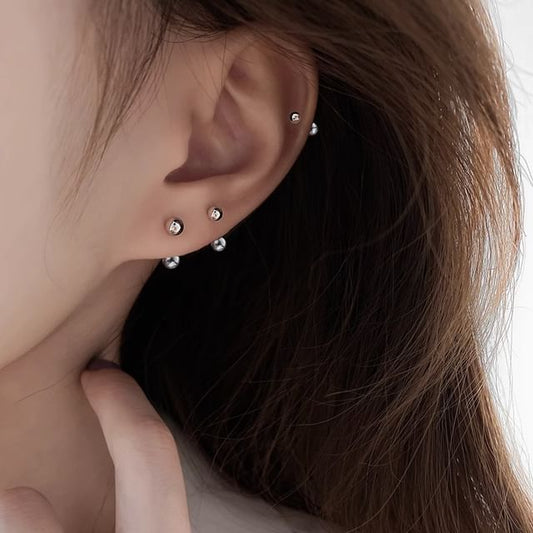 Sterling Stud Silver Ear Ball