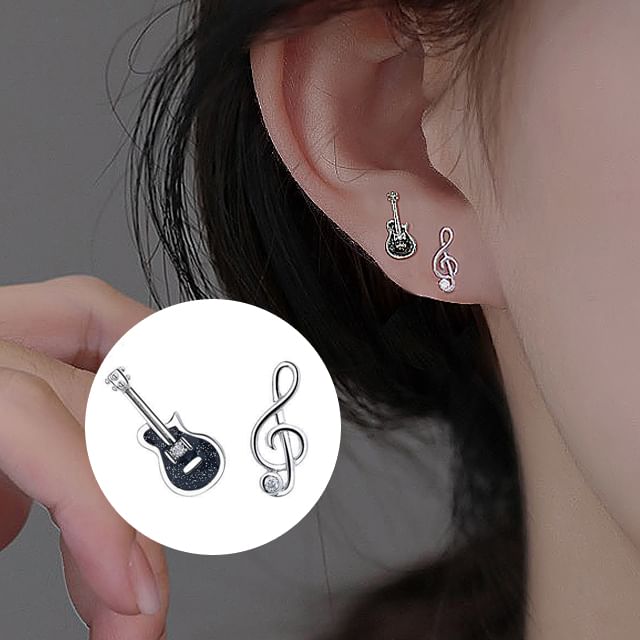 Asymmetrical Ear Stud Silver Sterling