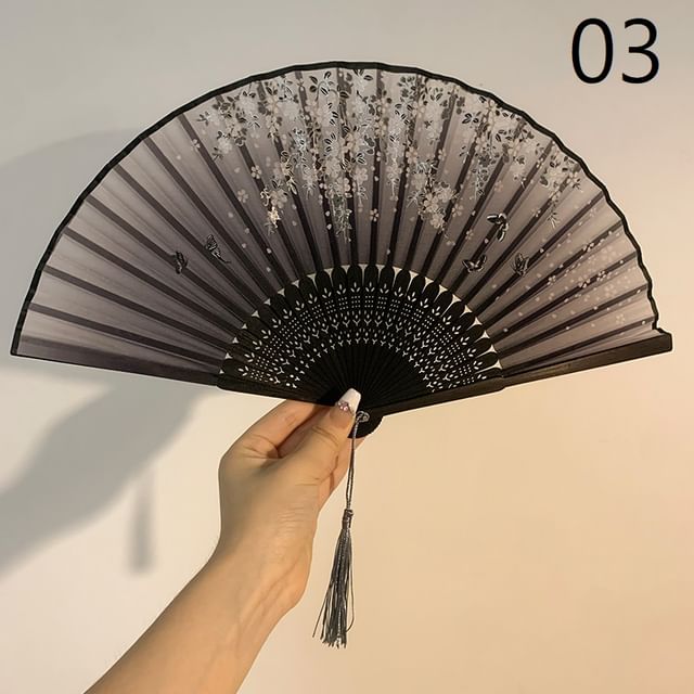 Hand Lace (Various / Set Floral Designs) Foldable Choker Fan