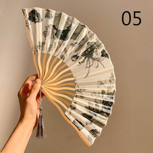 Hand Lace (Various / Set Floral Designs) Foldable Choker Fan