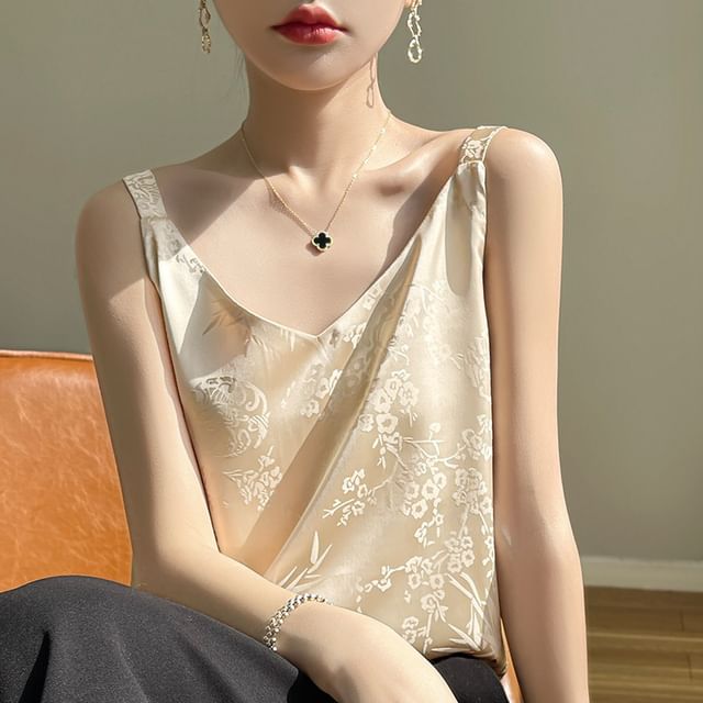 V-Neck Satin Tank Top