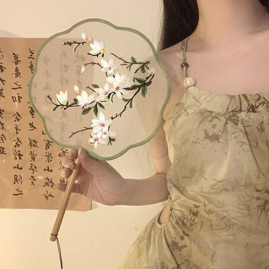 / Hand Embroidered Fan Print Tassel