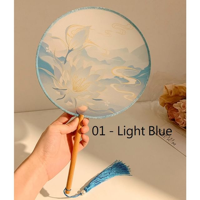 / Hand Embroidered Fan Print Tassel