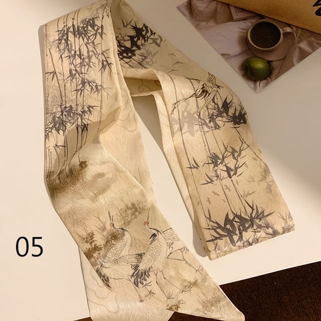 Print Scarf Tie Narrow Hair