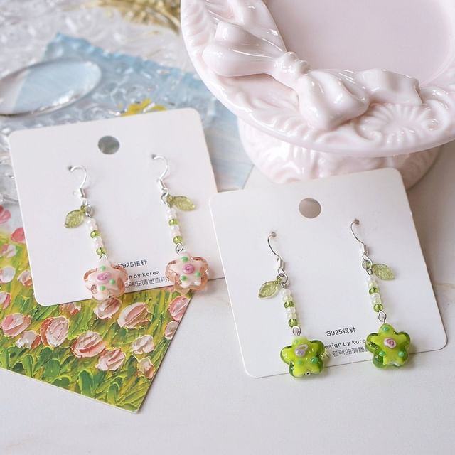 Alloy Floral Dangle Earring